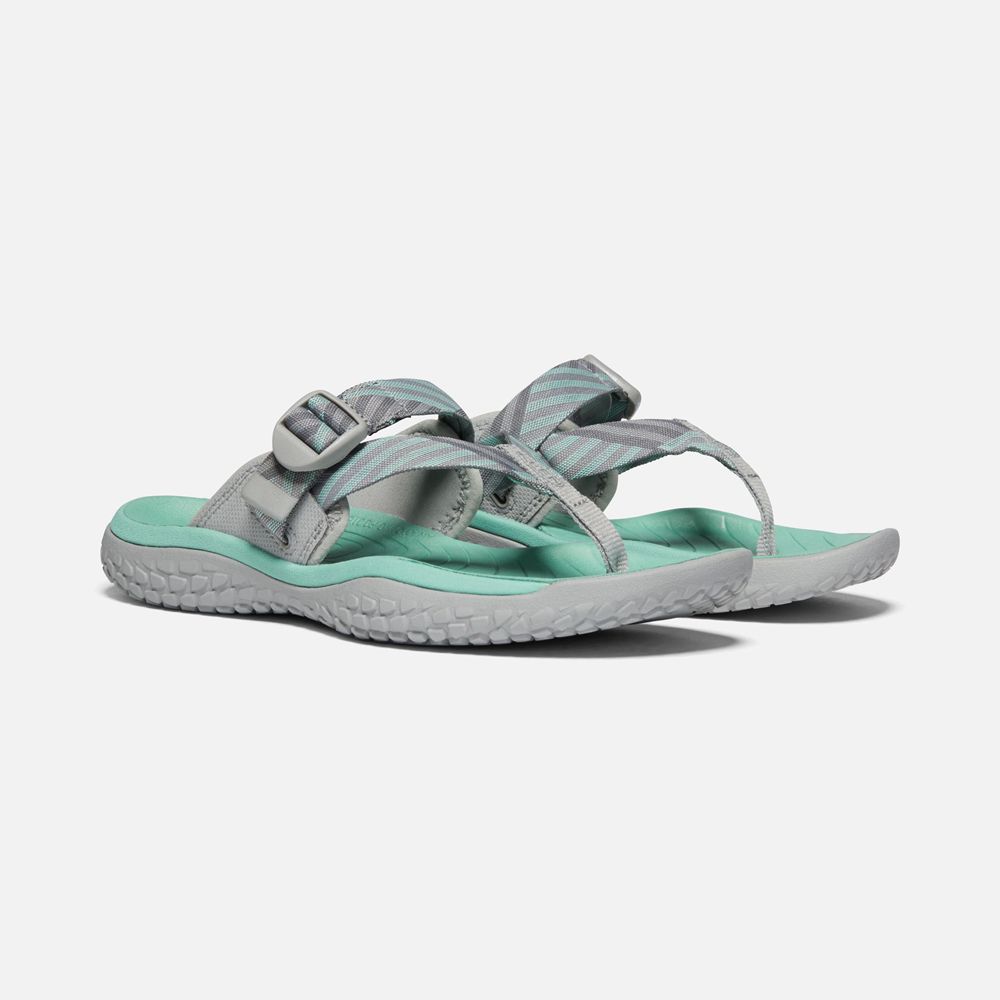 Keen Parmak Arası Terlik Kadın Gri/Yeşil - Solr Toe Post Sandal - Türkiye JZAV96048